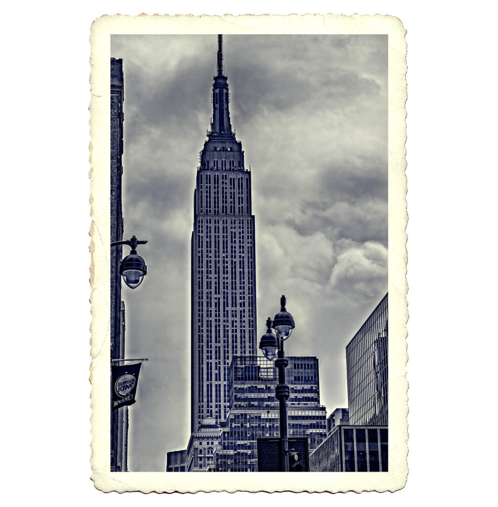 Postcard B&W photo of The Empire State Building in New York City, USA